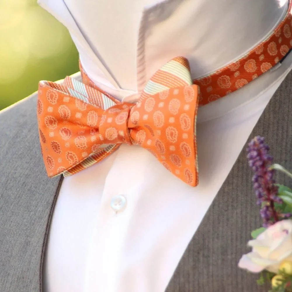 NWT Men's bow tie Silk Self - tied Bow tie‎ Gift Box SR436 Mens gift
